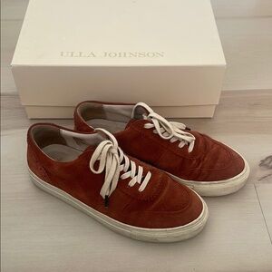 Ulla Johnson Women's Rust Suede Sneakers